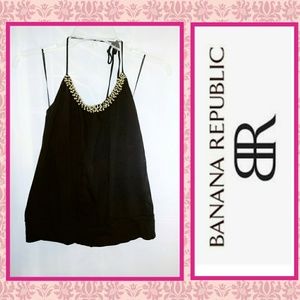 🌼Banana Republic🌼Black Embellished Scoop Neck